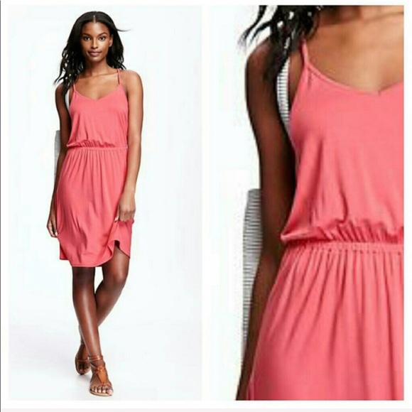 New Old navy coral cami dress medium tank M 8 10 - Picture 2 of 6